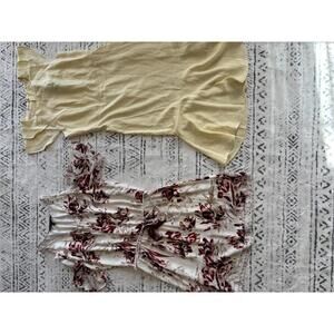 White House Black Market Floral Romper & Banana Republic Yellow Dress Set Size 4